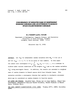 convergence of weighted sums of independent random