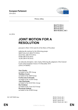 en en joint motion for a resolution - European Parliament