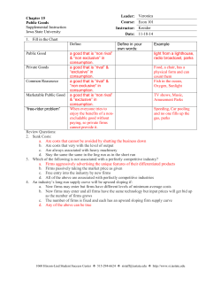 Chapter 15 Public Goods KEY