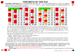 Germain`s Theorem - Theorem of the Day