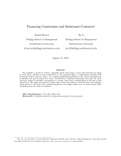 Financing Constraints and Relational Contracts