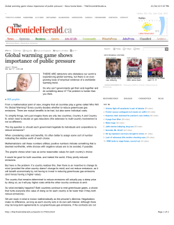 Global warming game shows importance of public pressure