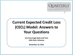 Current Expected Credit Loss (CECL) Model: Answers to Your