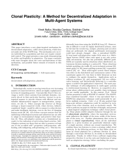 Clonal Plasticity: A Method for Decentralized
