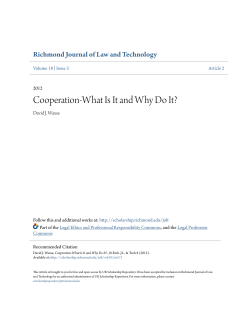 Cooperation-What Is It and Why Do It?