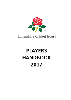 players handbook 2004 - Lancashire Cricket Board