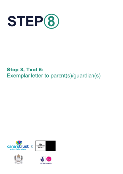 Step 8, Tool 5: Exemplar letter to parents or guardians