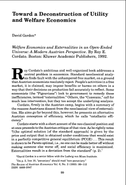 Toward a Deconstruction of Utility and Welfare Economics