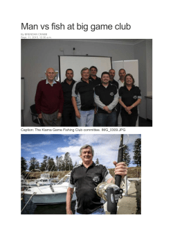 Man vs fish at big game club By BRENDAN CRABB Sept. 11, 2015