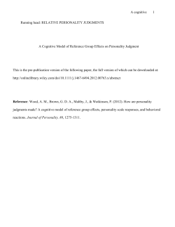 Personality - Personal Webpages (The University of Manchester)