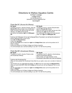 Directions to Wahoo Pool - South African Masters Swimming