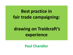 Best practice in fair trade campaigning