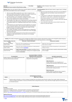 Handout One: Thought Experiment - the Drowning Child