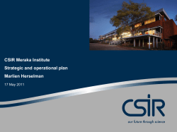 CSIR Meraka Institute Strategic and operational plan Marlien