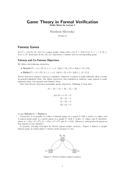 Game Theory in Formal Verification