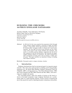 BUILDING THE CHECKERS 10-PIECE ENDGAME DATABASES