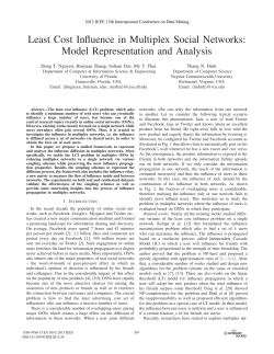 Least Cost Influence in Multiplex Social Networks: Model