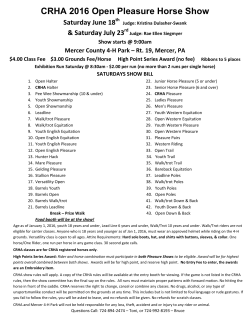 CRHA 2016 Open Pleasure Horse Show