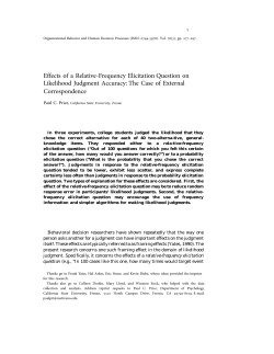 ORGANIZATIONAL BEHAVIOR AND HUMAN DECISION