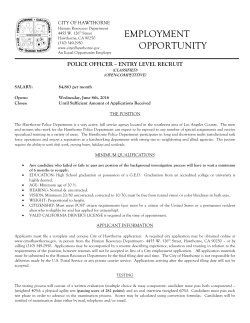 Hawthorne Police Department - Officer Position