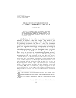 Time Dependent Stability for Feynman`s Operational