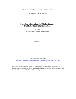 Imperfect Information, Self-Selection, and the Market for Higher