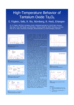 High-Temperature Behavior of Tantalum Oxide