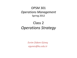 OPSM 451 Service Operations Management
