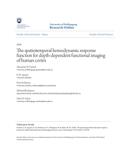 The spatiotemporal hemodynamic response function for depth