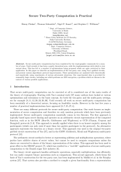 Secure Two-Party Computation is Practical