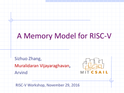 A Memory Model for RISC-V - RISC