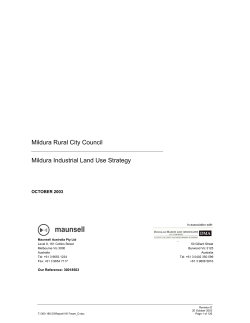Mildura Rural City Council Mildura Industrial Land Use Strategy