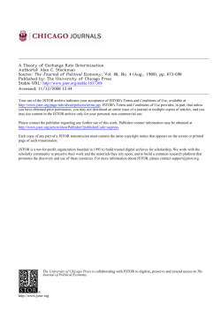 A Theory of Exchange Rate Determination Alan C. Stockman