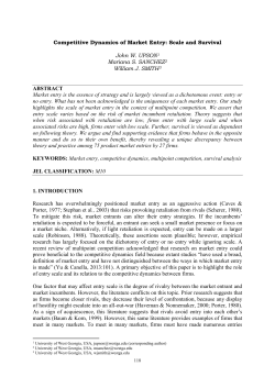 Competitive Dynamics of Market Entry