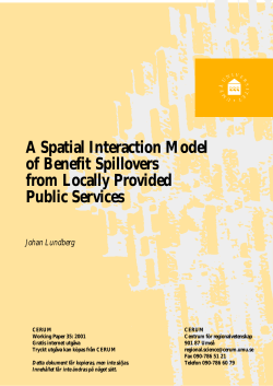 A Spatial Interaction Model of Benefit Spillovers from Locally