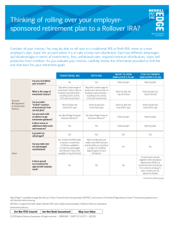 Thinking of rolling over your employer-sponsored