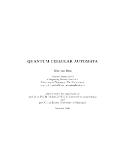 QUANTUM CELLULAR AUTOMATA