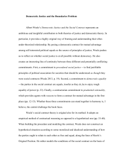 Democratic Justice and the Boundaries Problem Albert Weale`s