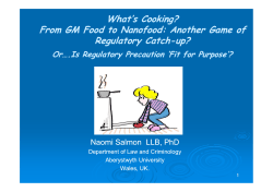 From GM Food to Nanofood: Another Game of Regulatory Catch