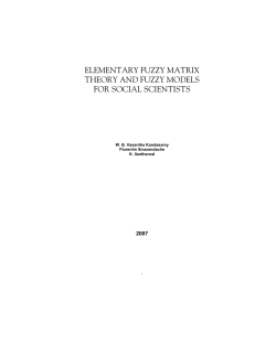 elementary fuzzy matrix theory and fuzzy models for social