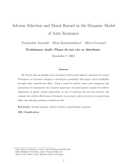 Adverse Selection and Moral Hazard in the Dynamic Model of Auto