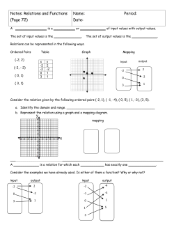 Notes: Relations and Functions (Page 72)