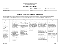 BTSD Principal Rubric Assessment