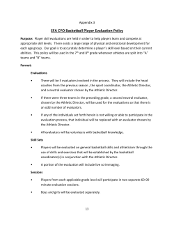 SFA CYO Basketball Player Evaluation Policy
