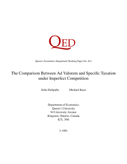 The Comparison Between Ad Valorem and Specific Taxation under