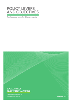 policy levers and objectives - Global social impact investment