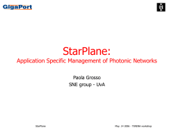 StarPlane: Application Specific Management of
