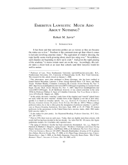 Emeritus Lawsuits: Much Ado About Nothing?