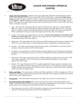 league sanctioning approval [youth]