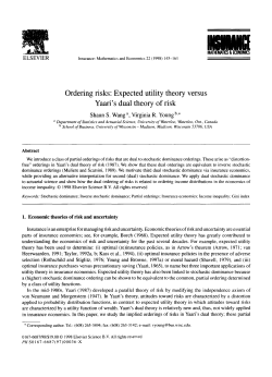 Ordering risks: Expected utility theory versus Yaari`s